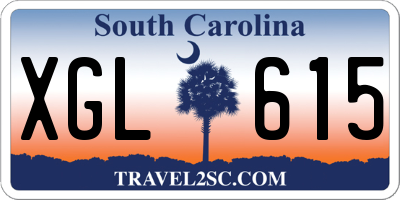SC license plate XGL615