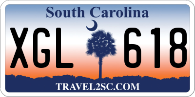 SC license plate XGL618
