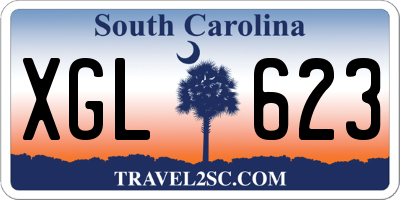 SC license plate XGL623