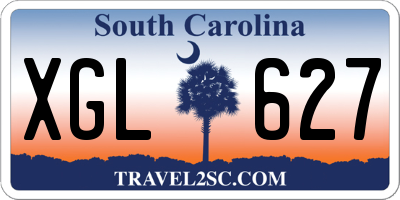 SC license plate XGL627
