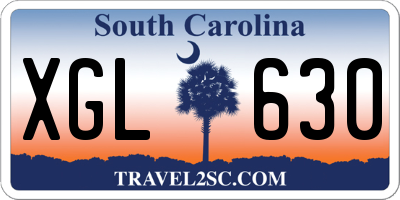SC license plate XGL630