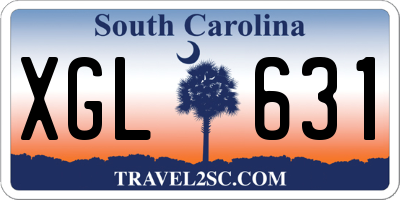 SC license plate XGL631