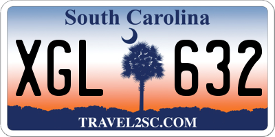 SC license plate XGL632
