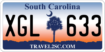 SC license plate XGL633