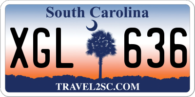SC license plate XGL636
