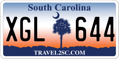 SC license plate XGL644