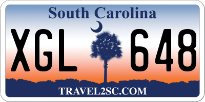 SC license plate XGL648