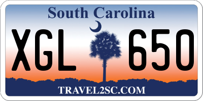 SC license plate XGL650