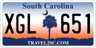SC license plate XGL651
