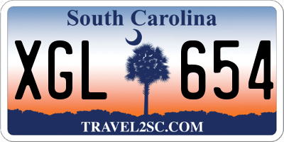SC license plate XGL654