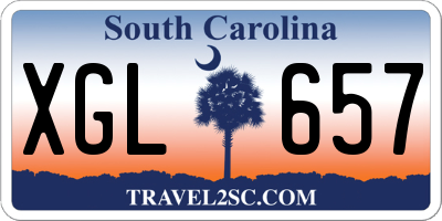 SC license plate XGL657