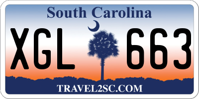SC license plate XGL663