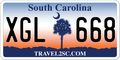 SC license plate XGL668