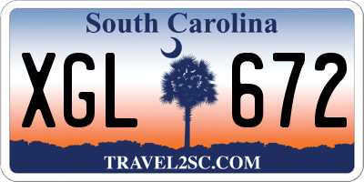 SC license plate XGL672