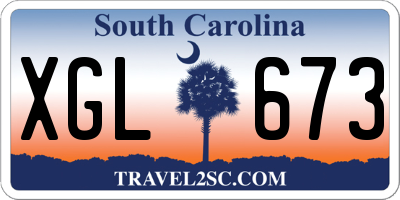 SC license plate XGL673