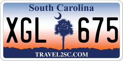 SC license plate XGL675