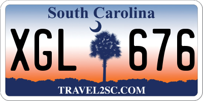 SC license plate XGL676