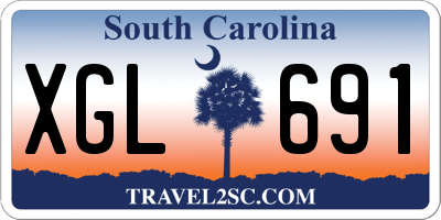 SC license plate XGL691