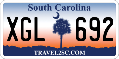 SC license plate XGL692