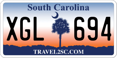 SC license plate XGL694