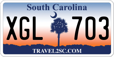 SC license plate XGL703