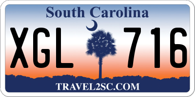SC license plate XGL716
