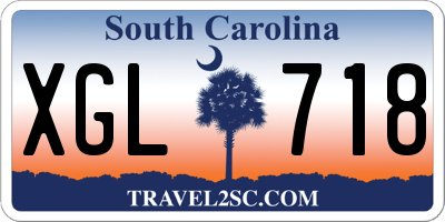 SC license plate XGL718