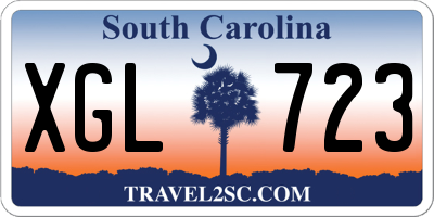 SC license plate XGL723