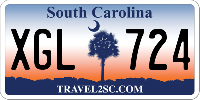 SC license plate XGL724