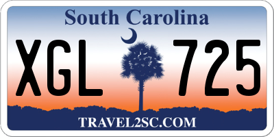SC license plate XGL725