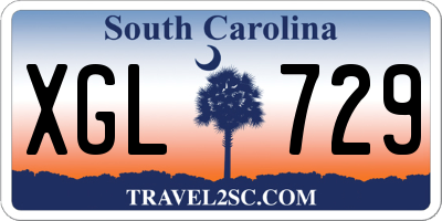 SC license plate XGL729