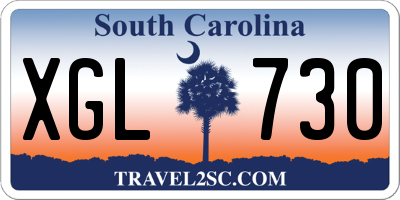 SC license plate XGL730
