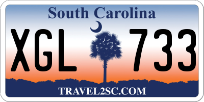SC license plate XGL733