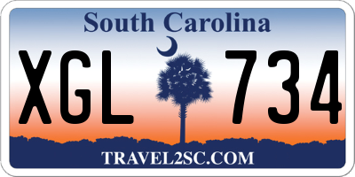 SC license plate XGL734