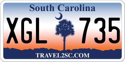 SC license plate XGL735
