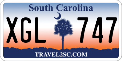 SC license plate XGL747
