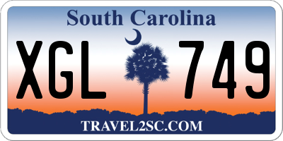 SC license plate XGL749