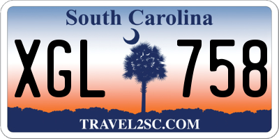 SC license plate XGL758