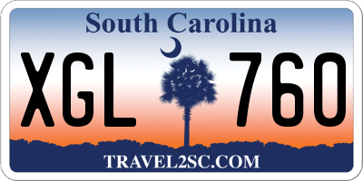SC license plate XGL760