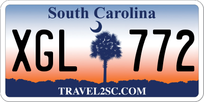 SC license plate XGL772