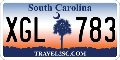 SC license plate XGL783