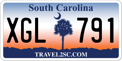 SC license plate XGL791