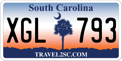 SC license plate XGL793