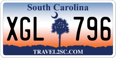 SC license plate XGL796