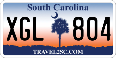 SC license plate XGL804