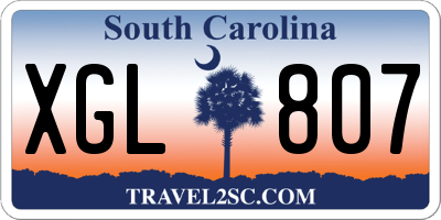 SC license plate XGL807