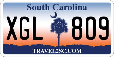 SC license plate XGL809