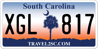 SC license plate XGL817