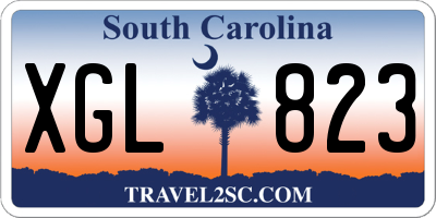 SC license plate XGL823