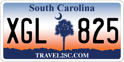 SC license plate XGL825
